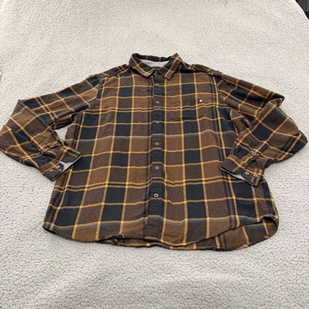 Marmot Shirt Mens XL Flannel Plaid Button Down Brown Long Sleeve Outdoor